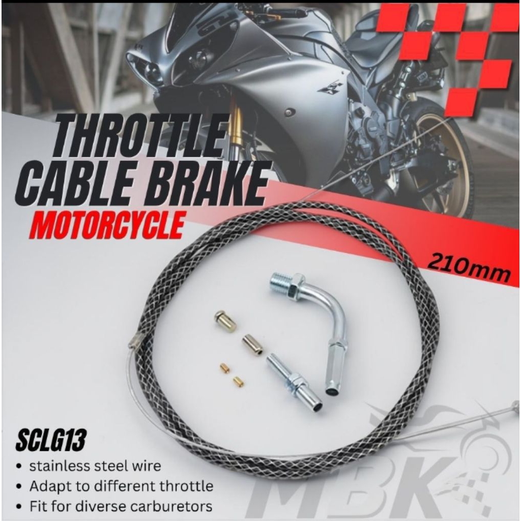 kabel gas Tali Gas Motor MBK kabel Gas Motif Serat Panjang 210mm Universal motor