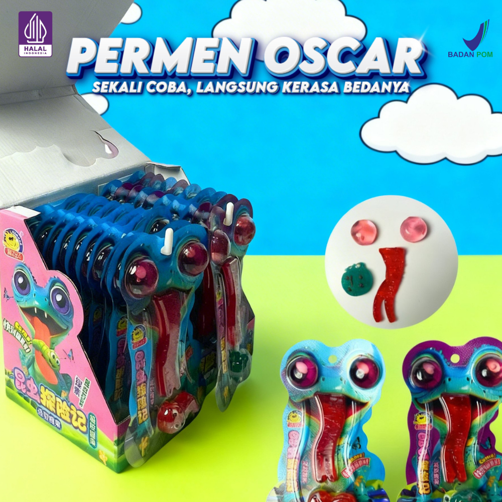 Permen Karakter Oscar Kenyal Bentuk Unik Rasa Buah Segar 1 Box / Permen Jelly Lembut