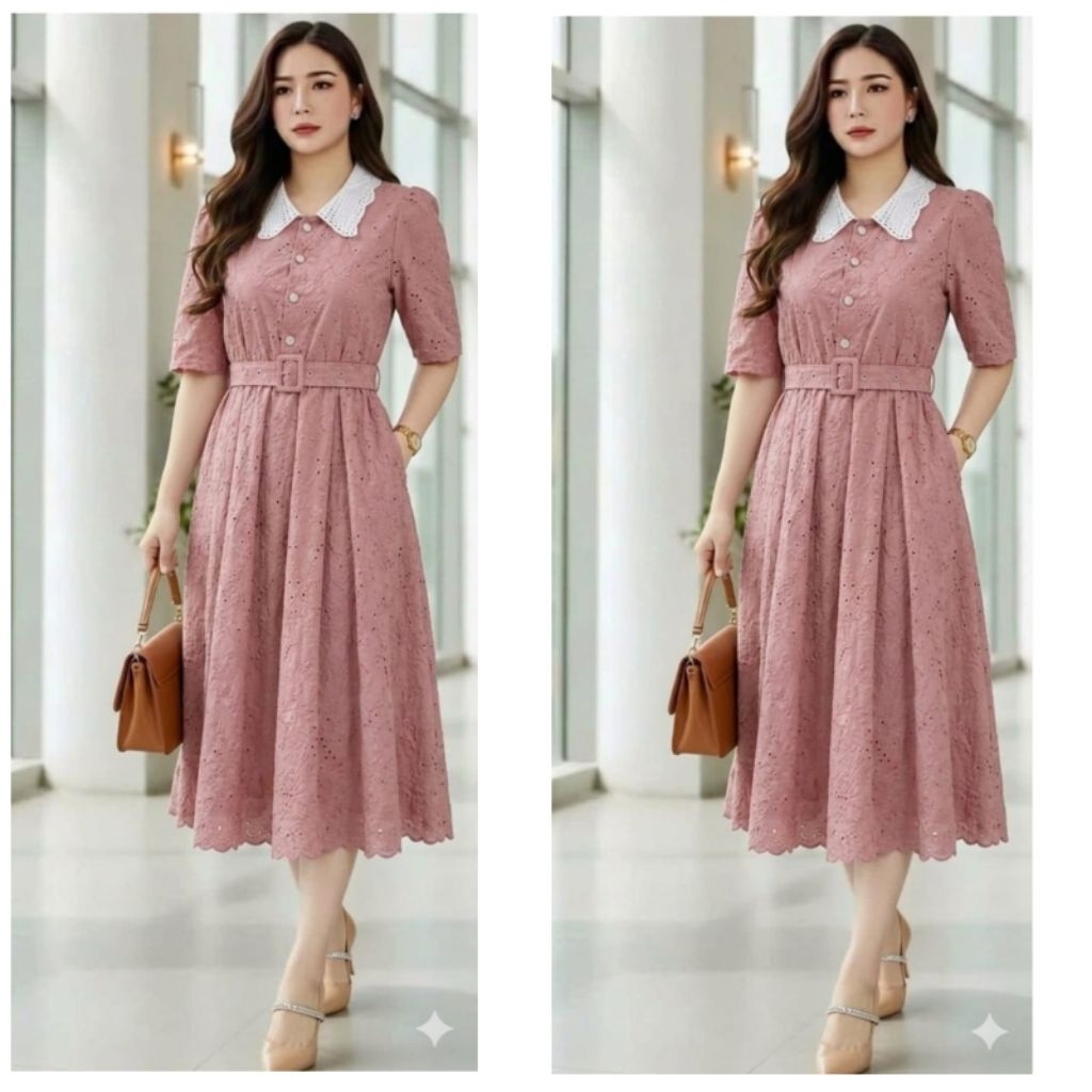 DRESS KATUN BOLONG PREMIUM