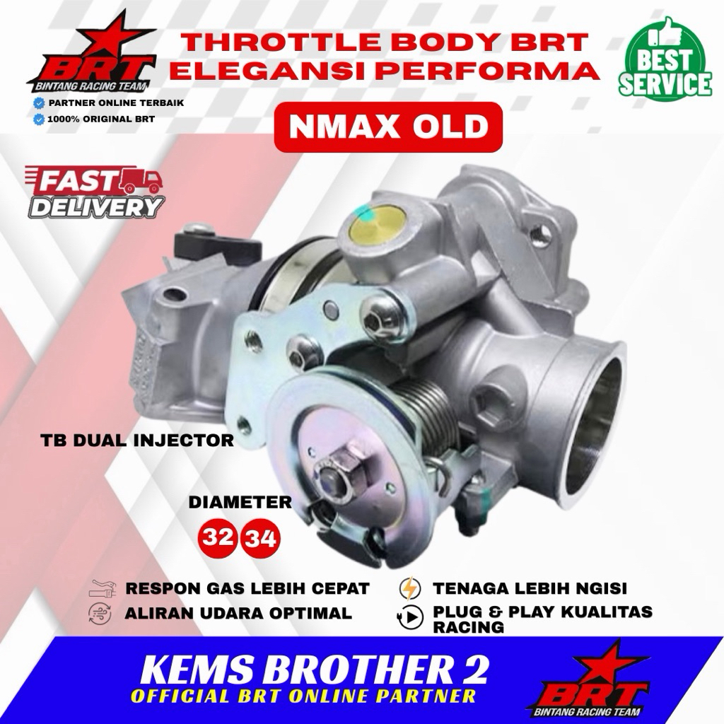 TB THROTTLE BODY BRT NMAX DOBEL INJEKTOR PLUS VELOCITY ORIGINAL BRT