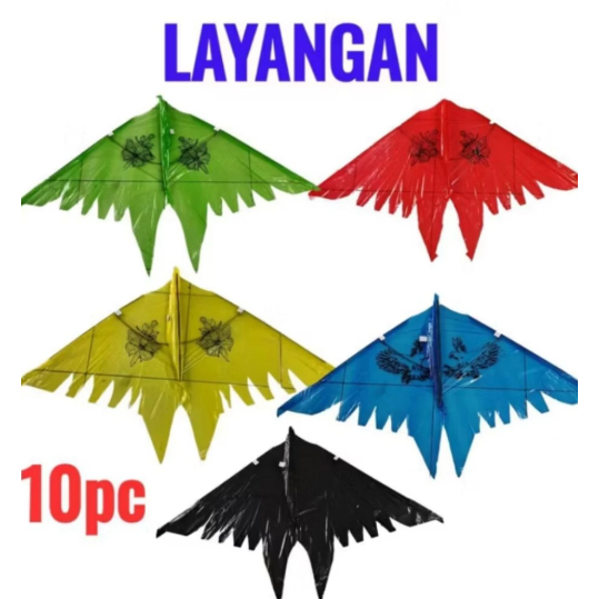10 pcs Layangan Plastik / Layangan Pantai / Layangan Burung / Layangan Kelelawar / Layangan Inul
