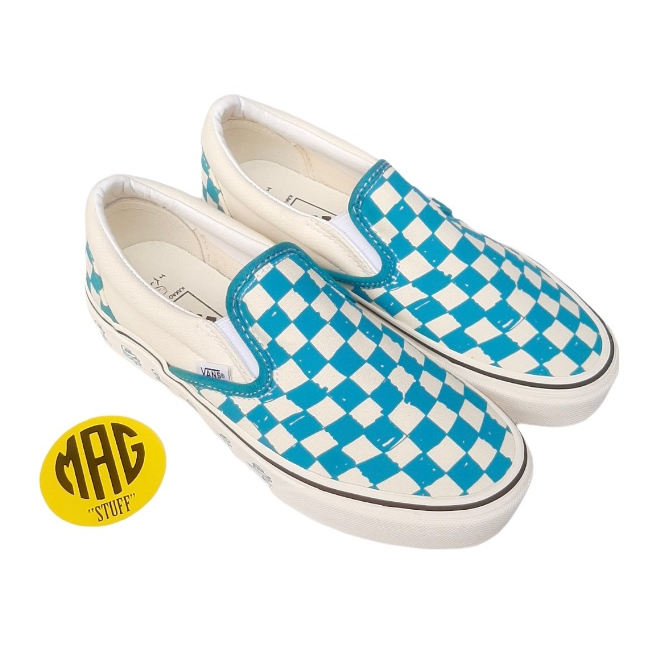 Slip0n Biru Kotak Shoes Sneaker Sepatu Pria Wanita by MAGSTUFF