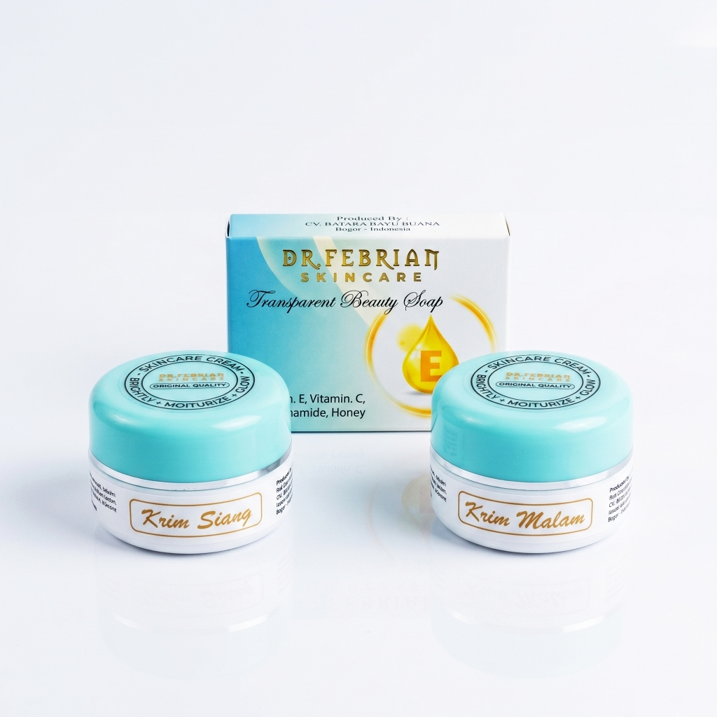 Paket Skincare Dr Febrian Original Krim Siang Malam Sabun Pencerah Wajah Glowing
