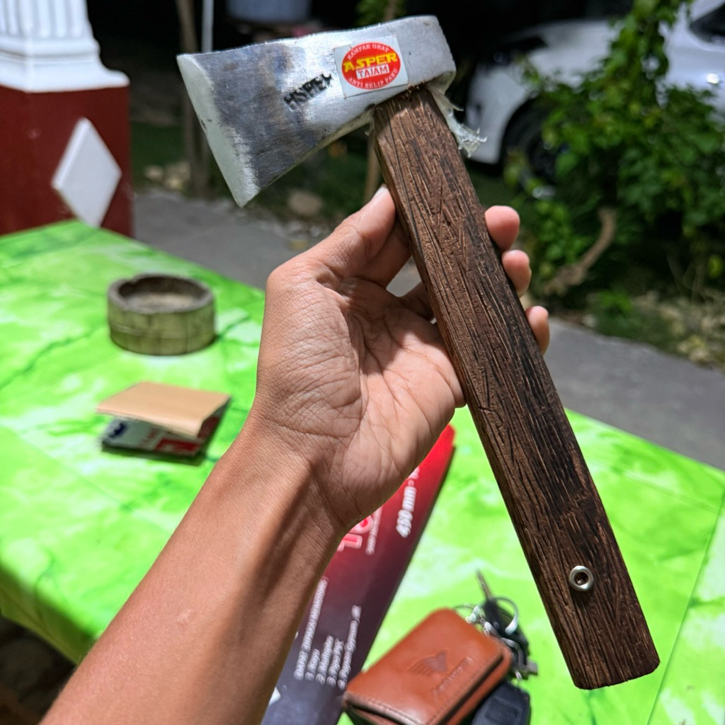 Kapak Gagang Kayu Kapak palu 2 in 1 bahan Baja Per asli