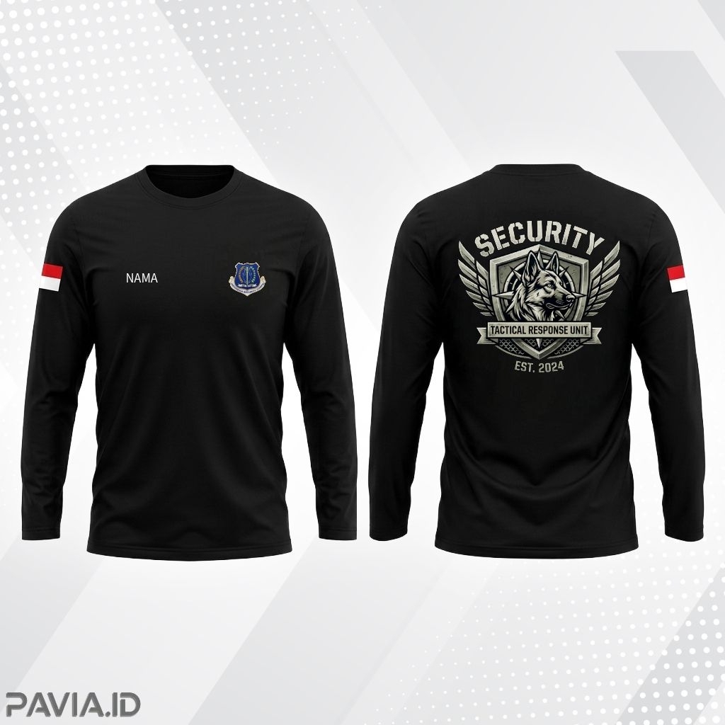 Kaos SECURITY Tactical Respone Unit Baju Distro Lengan Panjang Ukuran S -XXL