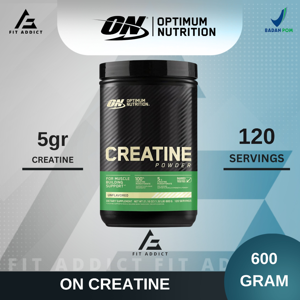ON Creatine 600 gram 600gram 600gr 600g Monohydrate Optimum Nutrition Creatine Monohydrate
