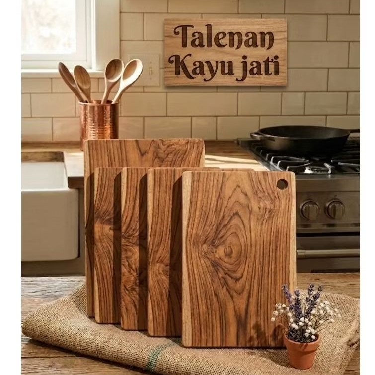 Talenan kayu asli ukuran JUMBO / papan cutting board jati solid