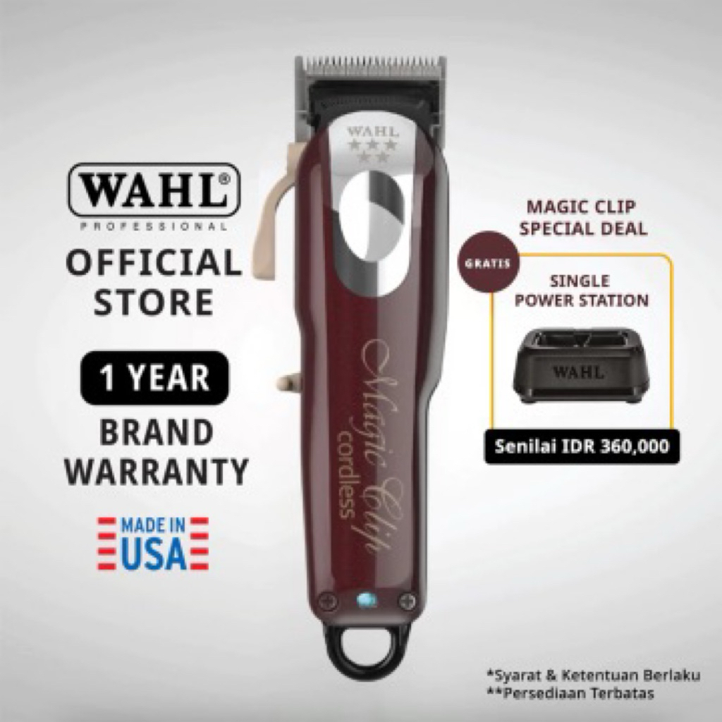 Mesin Cukur Rambut Wahl Magic uClip Cordless - Penggunaan Tanpa Kabel, Pisau Presisi, Motor Kuat