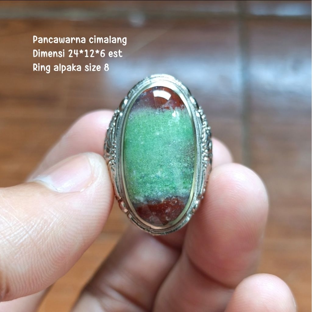 (TERMURAH) Natural Cincin Batu Akik Pancawarna Garut Asli Cimalang