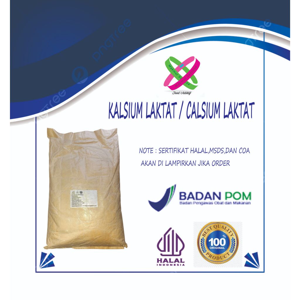 KALSIUM LAKTAT/CALSIUM LAKTAT/ASAM LAKTAT/GARAM LAKTAT/SUPLEMEN KALSIUM/PENGERAS MAKANAN FOOD GRADE 