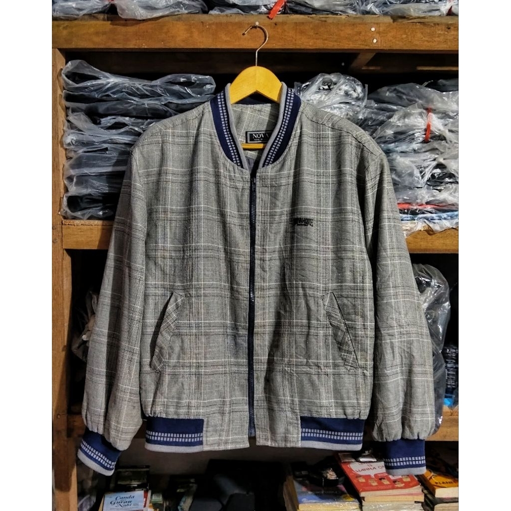 Jaket Harrington Tartan Nova Jaket Kasual Tartan Nova