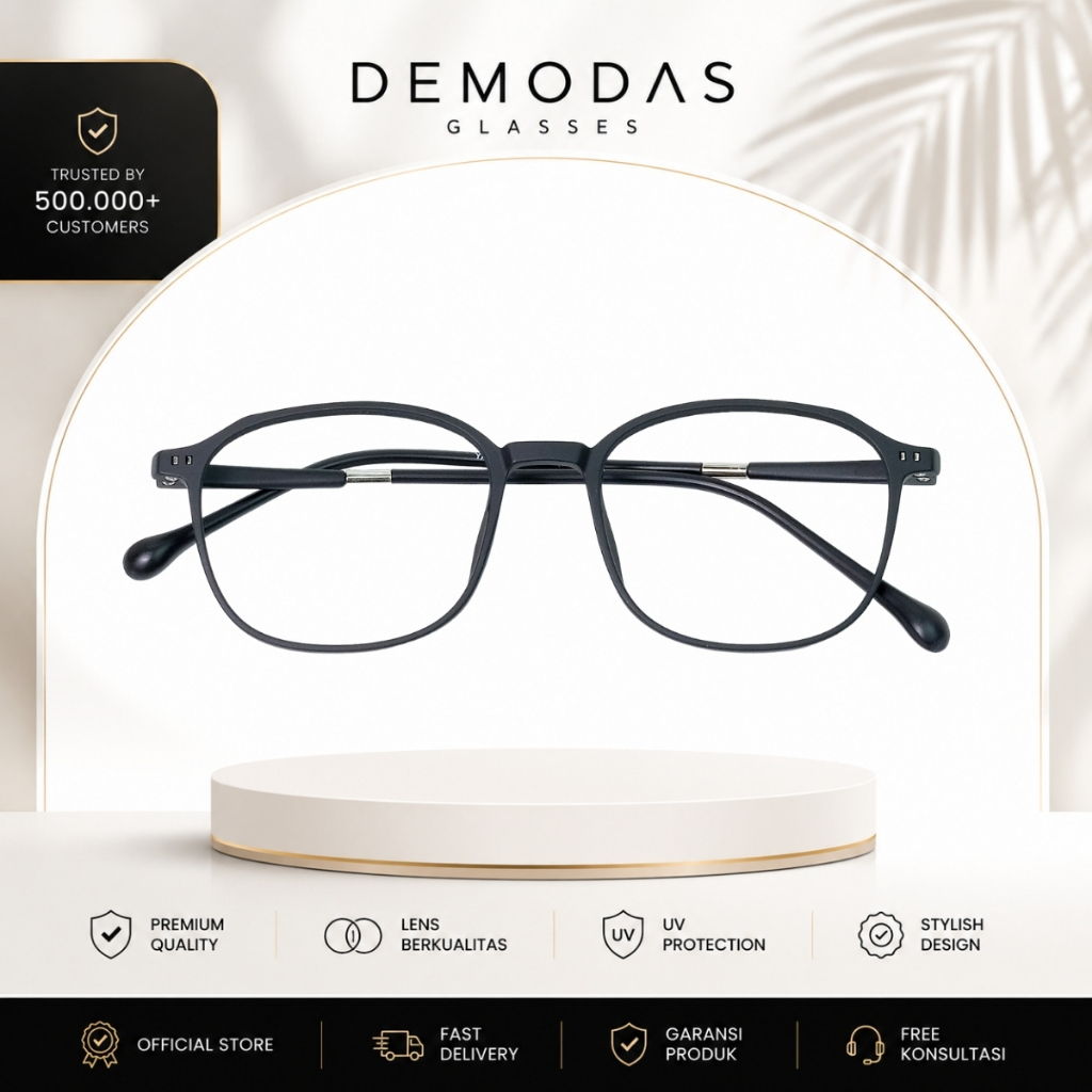 Demodas - Frame Demodas 2127L Lensa Bluechromic All Size Pria Wanita Photochromic
