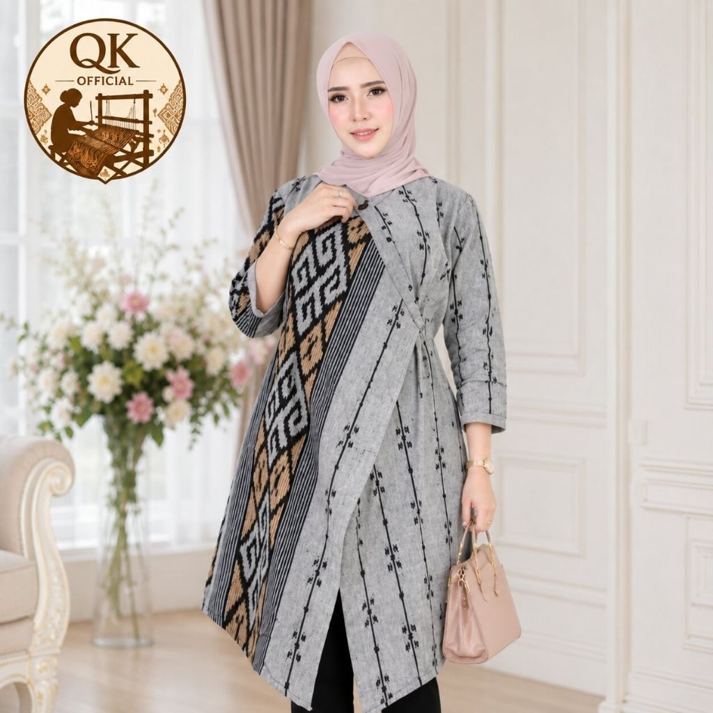 A04 Tunik kain tenun Asli / tenun troso jepara