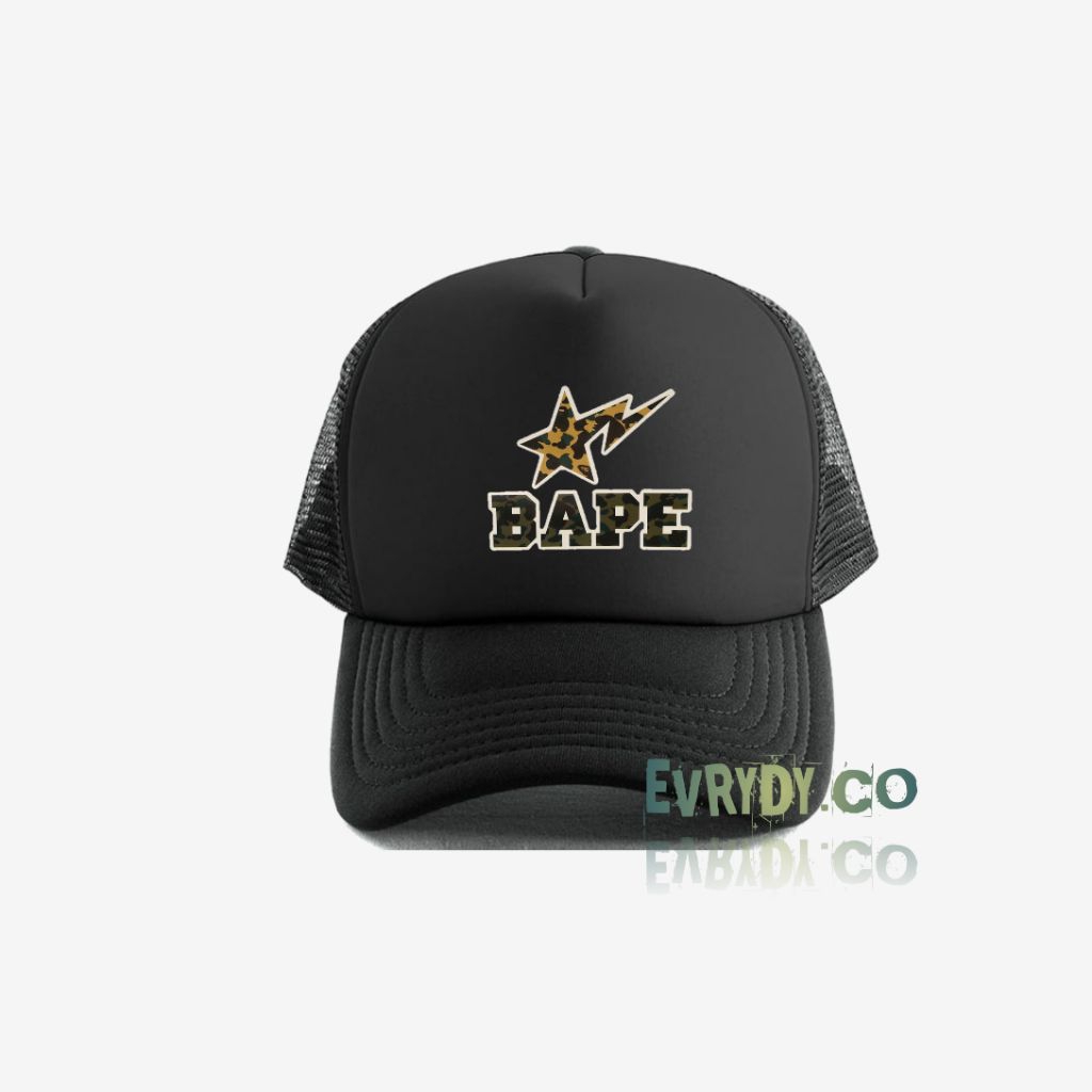 Topi Trucker Premium Bape | Topi Jaring Viral Aape Pria Wanita Dewasa