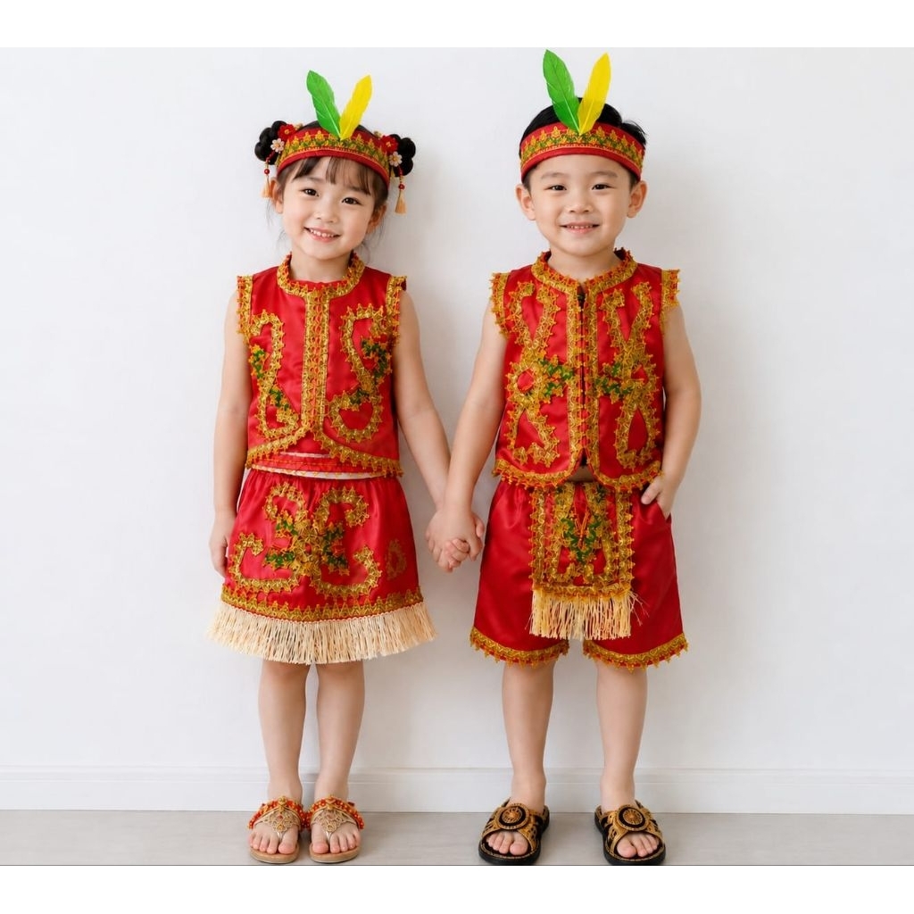 BAJU DAYAK ANAK / BAJU ADAT DAYAK KALIMANTAN/ KOSTUM DAYAK ANAK/ BAJU ADAT DAYAK ANAK /KOSTUM KARNAV