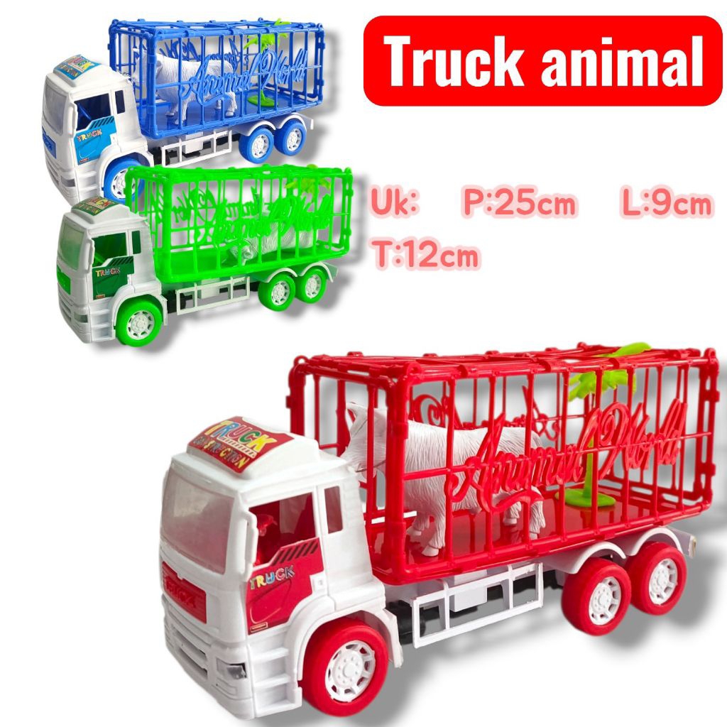 MAINAN TRUK MUAT HEWAN SAPI BOX KERANJANG/MAINAN TRUCK ANIMAL 3 WARNA