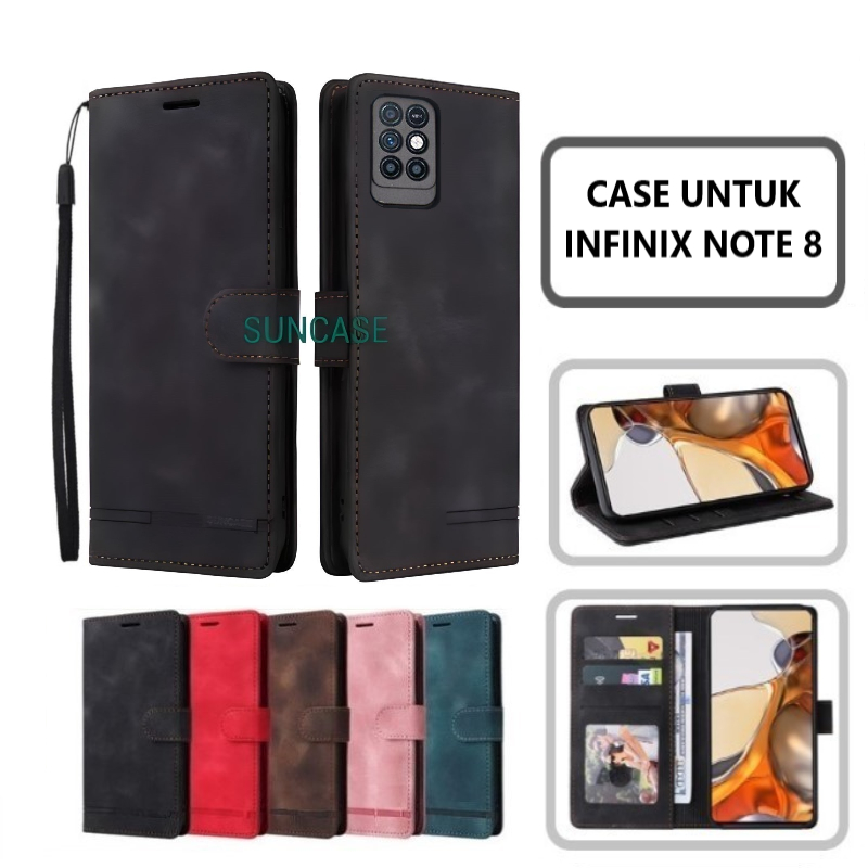 Case INFINIX NOTE 8 flip wallet case standing flip cover Handphone