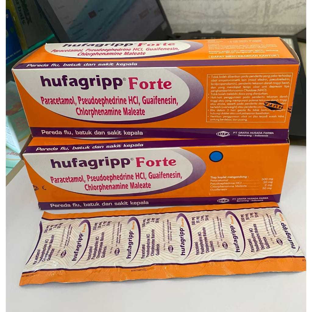 Hufagrip Forte isi 10 Tablet Obat Batuk Pilek Panas Demam Sakit Kepala Flu [King]