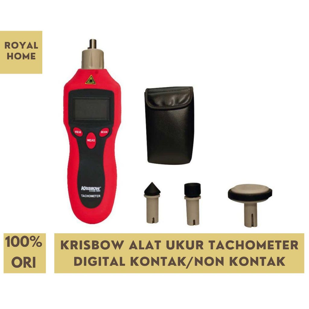Krisbow Alat Ukur Tachometer Digital Kontak / Non Kontak Digital Contact / Non Contact Tachometer