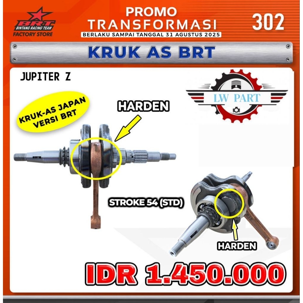 KRUK AS JEPANG/SUPER CRANK SHAFT BRT/JUPITER Z 5TP - VEGA R110 - BINTANG RACING TEAM