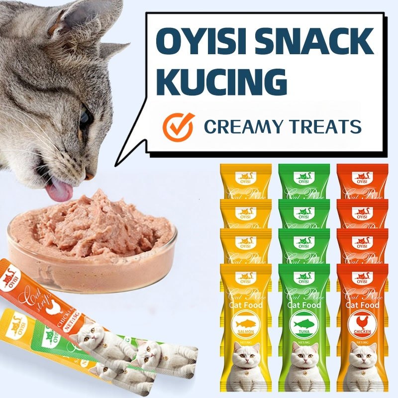 50PCS Snack Kucing Cat Snack Creamy Cemilan Kucing Grosir Ayam Makanan Kucing Termurah Kitten Adult 