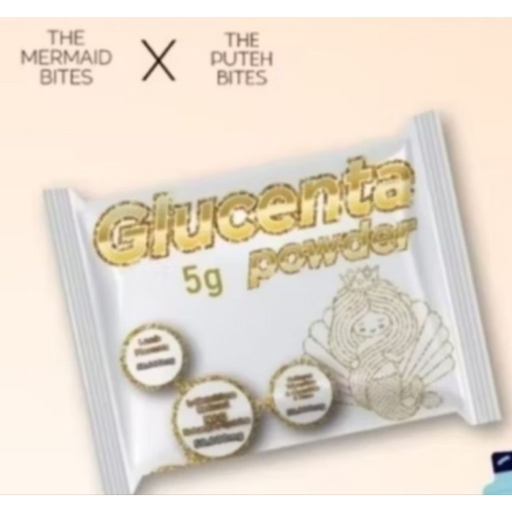 BPOM THE MERMAID BITES GLUTATHIONE GLUCENTA 1SACHET