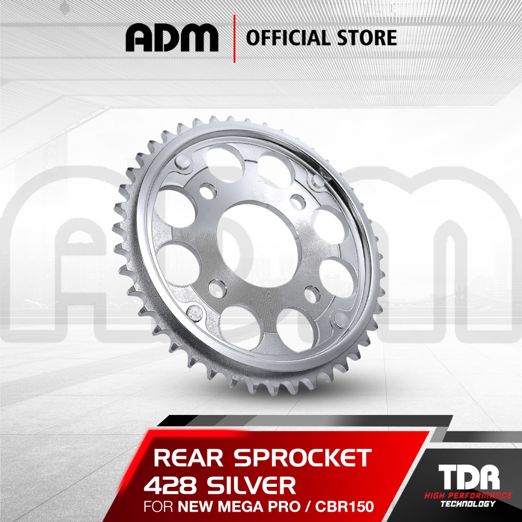 Gir TDR Sprocket 428 For New Mega Pro / CBR150 (Silver) - Depan & Belakang