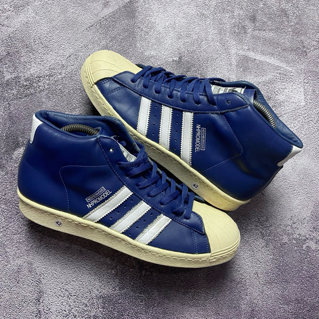 2 Sepatu Adidas Originals Superstar x Neighborhood Pro Model Blue White Second Kondisi Mulus Nominus