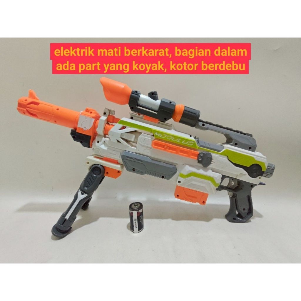 Junk elektrik mati Nerf modulus ecs 10 distance scope , long range , motorized blaster shooting game
