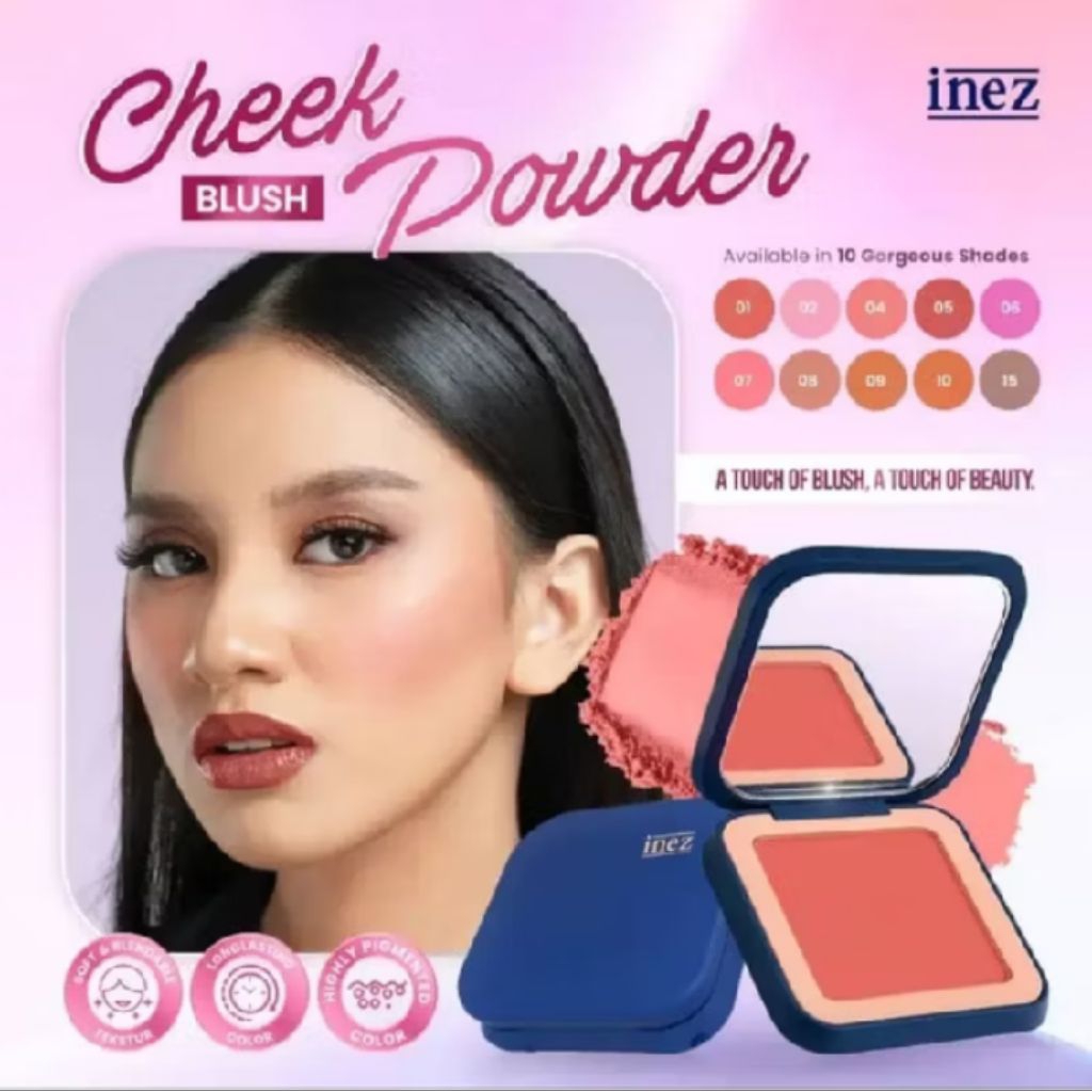 INEZ Color Contour Plus Blusher With Brush||Inez blush on|| blush on inez murah || blush on pigmente