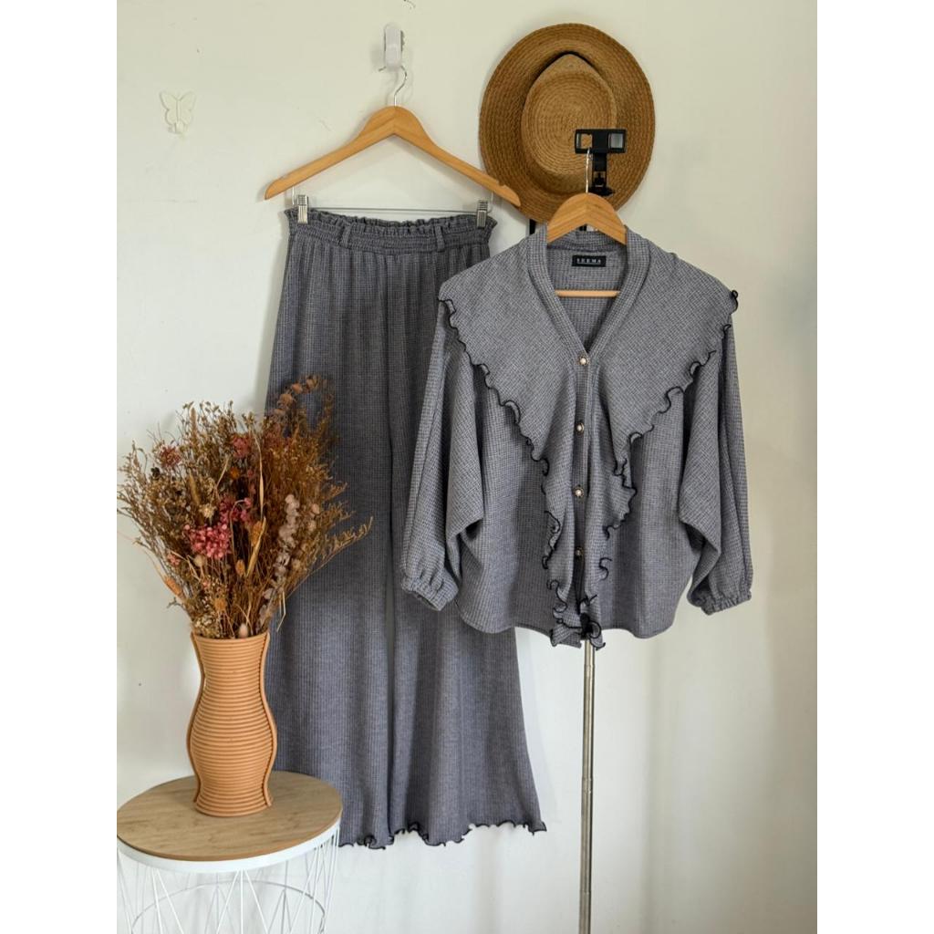 Set Sailor Batwing Knit Sailor Batwing winter Viscose Pallazo knit