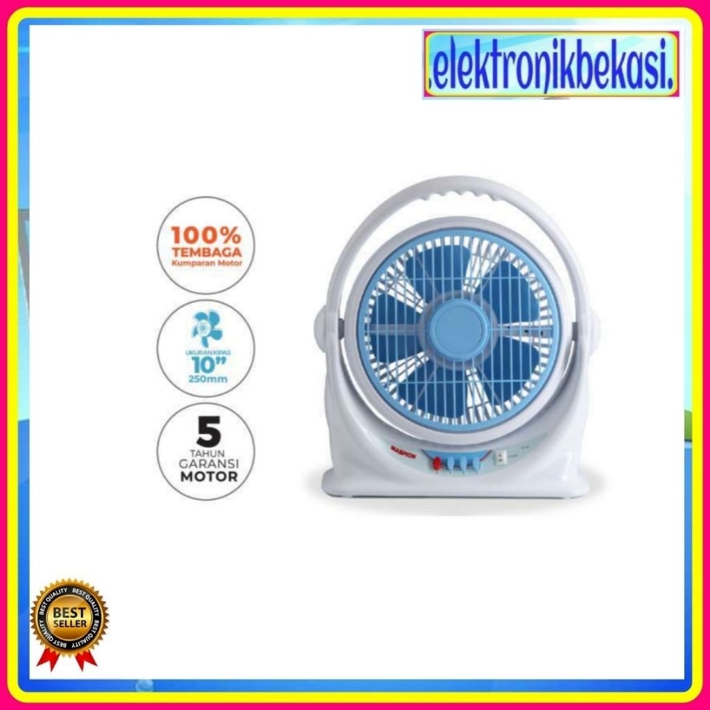 BOX FAN MASPION JF 122 / KIPAS ANGIN DUDUK MASPION JF-122 / KIPAS ANGIN MASPION BULAT 10 INCH JF-122