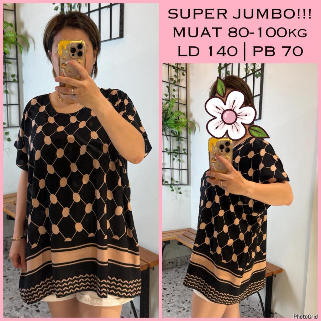 PROMO MUAT 80-100KG BAJU BALI ATASAN BLOUSE JUMBO BIGSIZE WANITA LD 140 MOTIF BUNGA FIT TO XXXXL REA