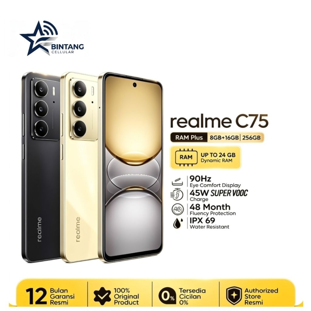HP REALME C75 8/256 GB - REALME C75 RAM 8GB ROM 256GB GARANSI RESMI