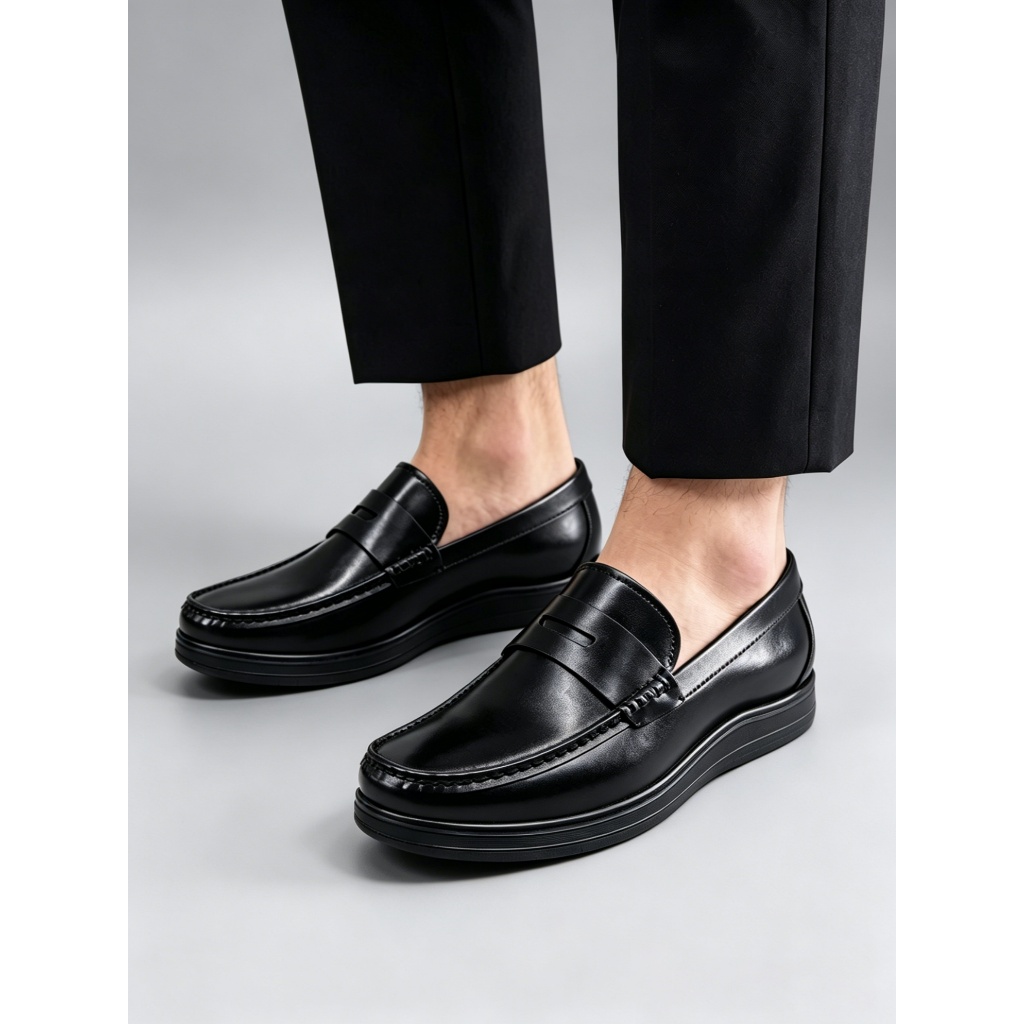 Sepatu Loafers Pria Original Kulit Asli Tanpa Tali Ringan Untuk Pria Dewasa