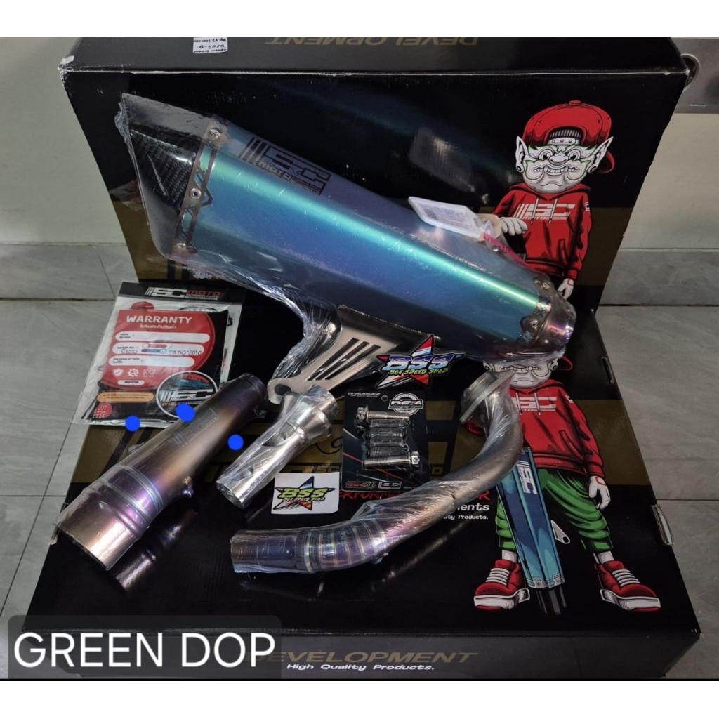 Knalpot motor Xmax SC Moto D/6J-9 Green Doff