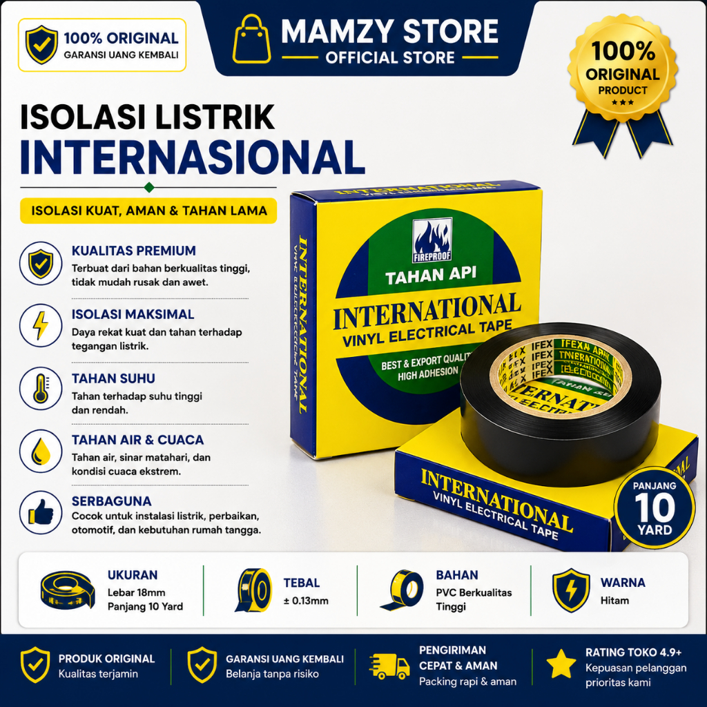 NATIONAL vinyl electrical tape isolatip isolasi listrik INTERNATIONAL
