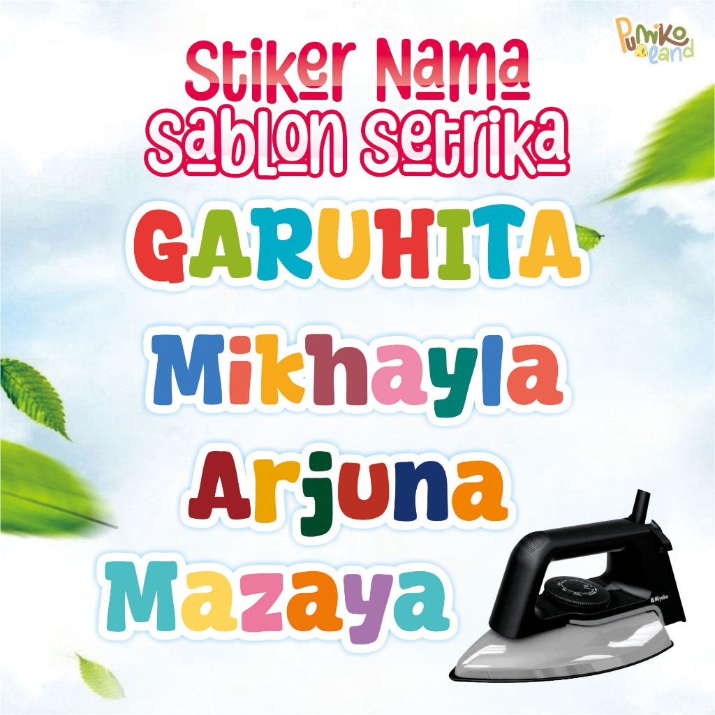 STIKER SABLON SETRIKA - DTF - STIKER KAOS SABLON KAOS KAKI SERAGAM NAMA ANAK CUSTOM LUCU