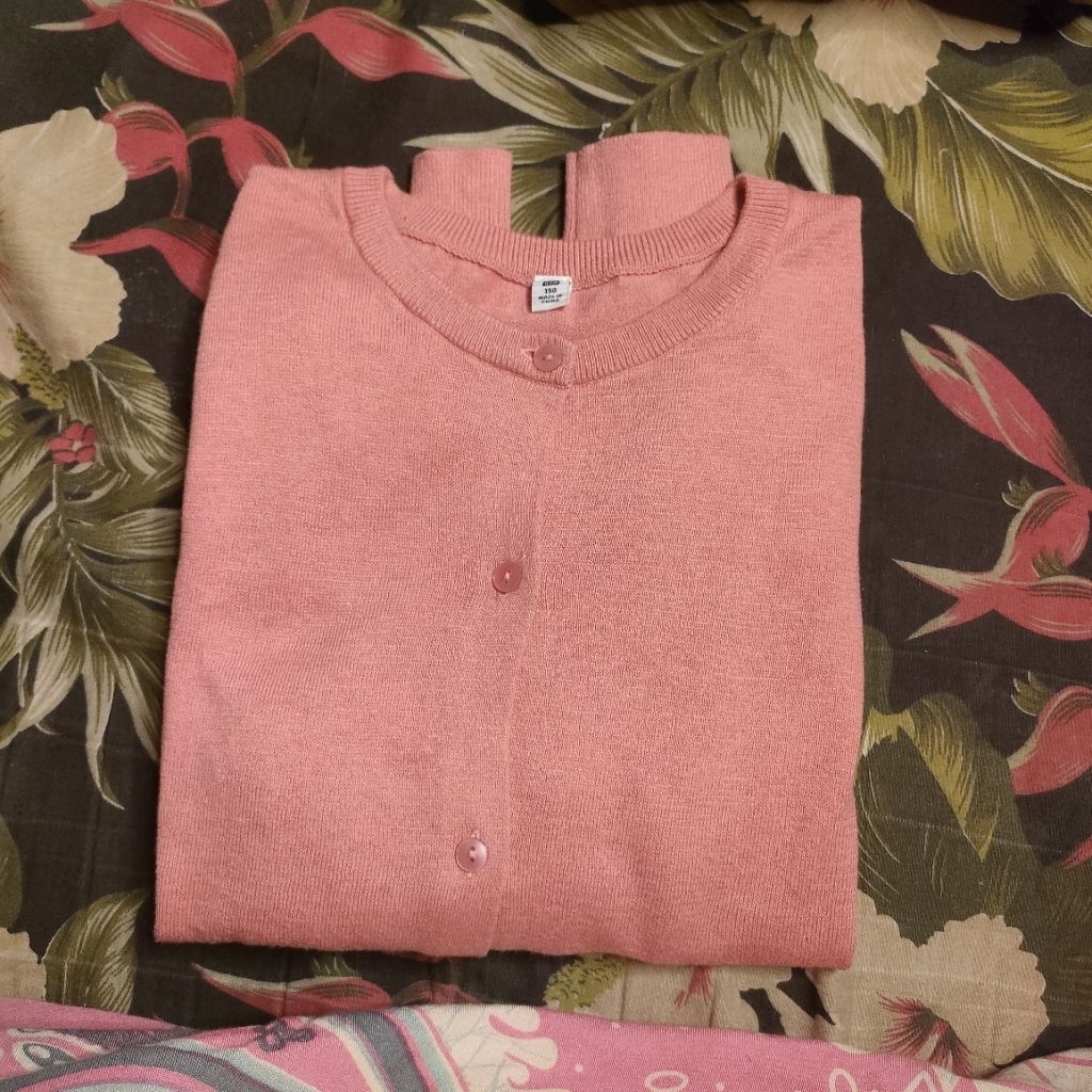 Cardigan Uniqlo Pink Kids