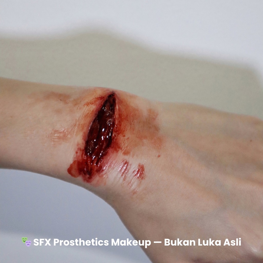 [PRODUK LOKAL] REALISTIC PROSTETIK LUKA TUSUK | SFX MAKEUP HALLOWEEN | SILICONE PROSTHETIC STAB WOUN