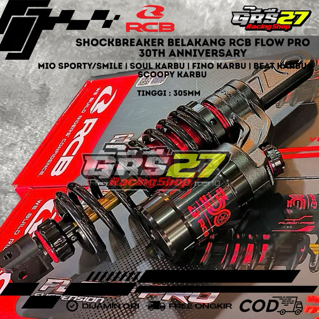 SHOCKBREAKER BELAKANG RCB FLOW PRO 30TH ANNIVERSARY 305 MM MIO SPORTY/SMILE SOUL FINO BEAT SCOOPY SH