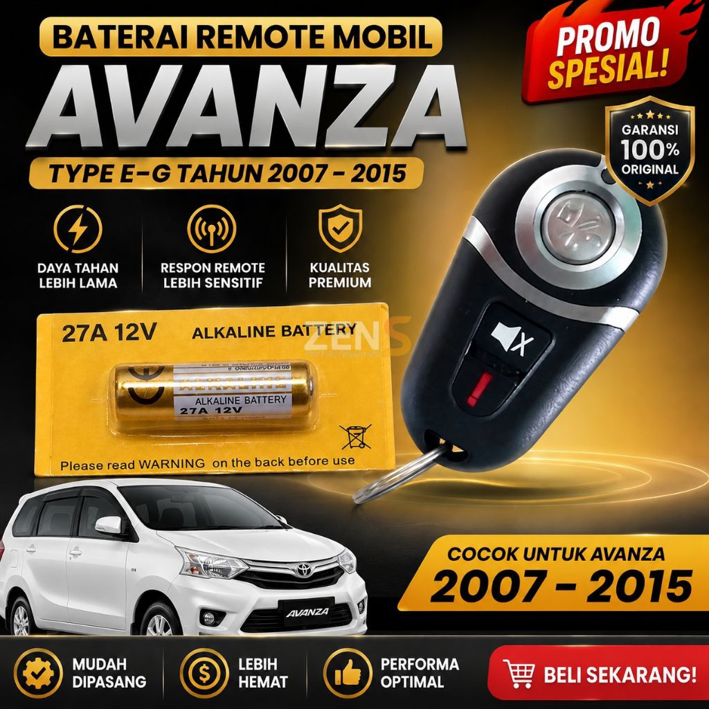 Battery Baterai Batrai Batere Batre Batu Untuk Remote Remot Kunci Mobil Toyota Avanza tipe E G 2007 