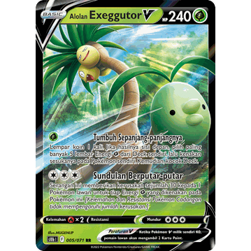 TCG Alolan Exeggutor V HOLO RR s10b 005/071 KARTU CARD POKEMON INDONESIA
