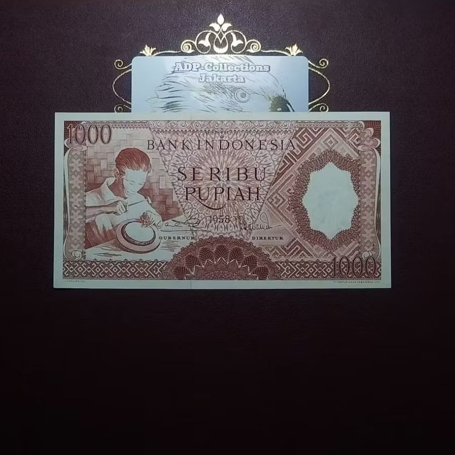 Uang Kuno 1000 Pekerja Coklat UNC