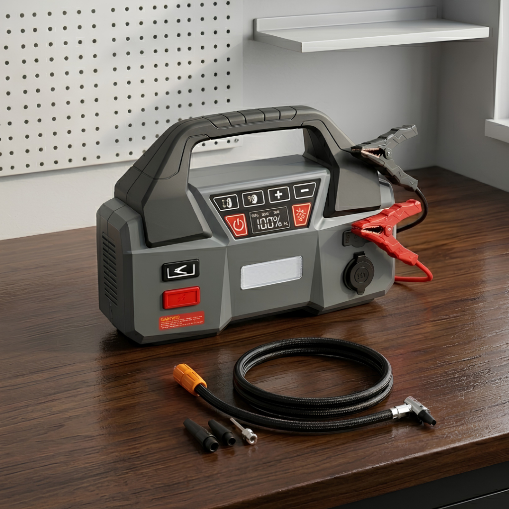 OTTO KLASSE Jump Starter Dengan Inflator - Pompa Ban Elektrik 20000mAh - Jump Start Mesin Bensin 800
