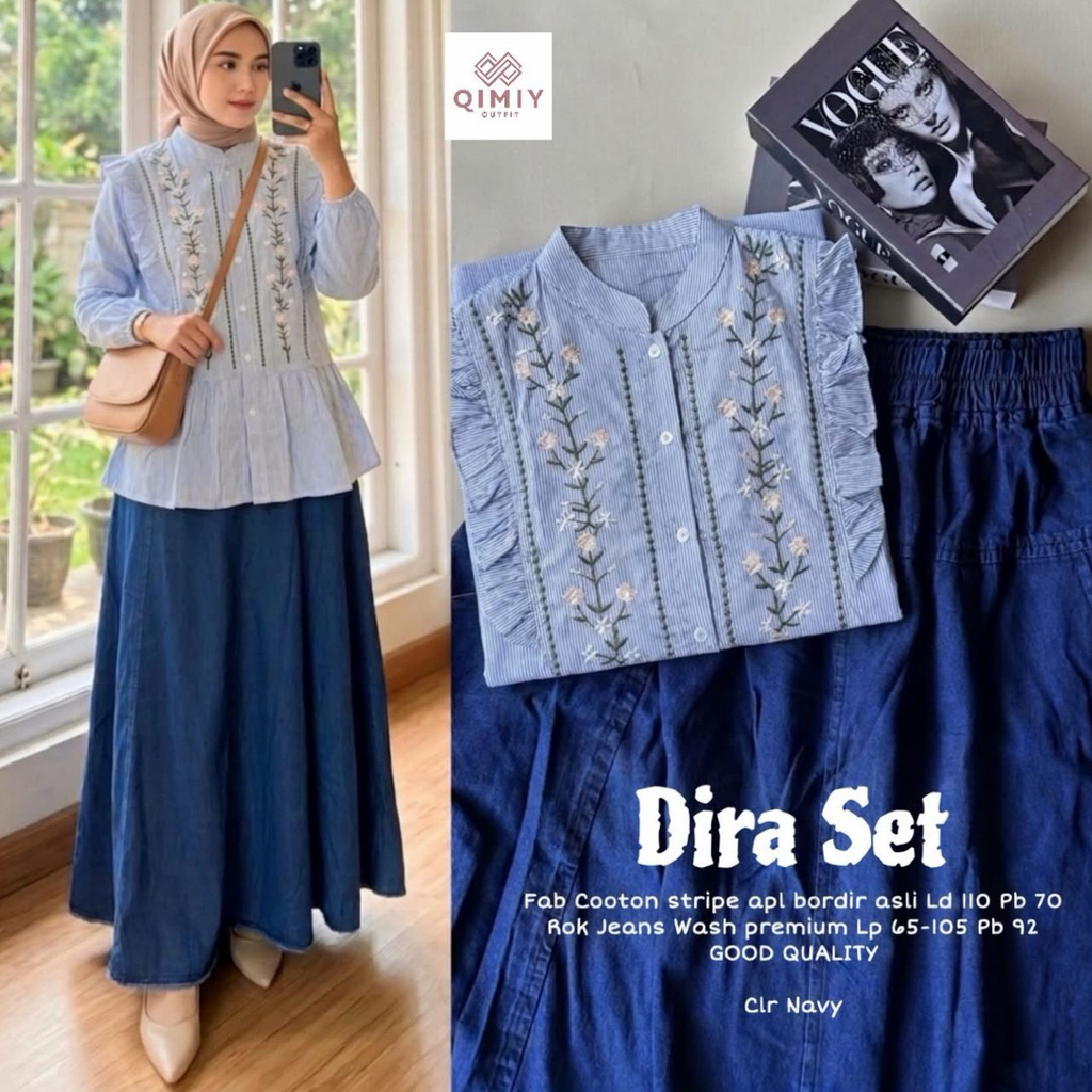 Dira Set Rok baju Setelan Wanita by Qimiy Realpict