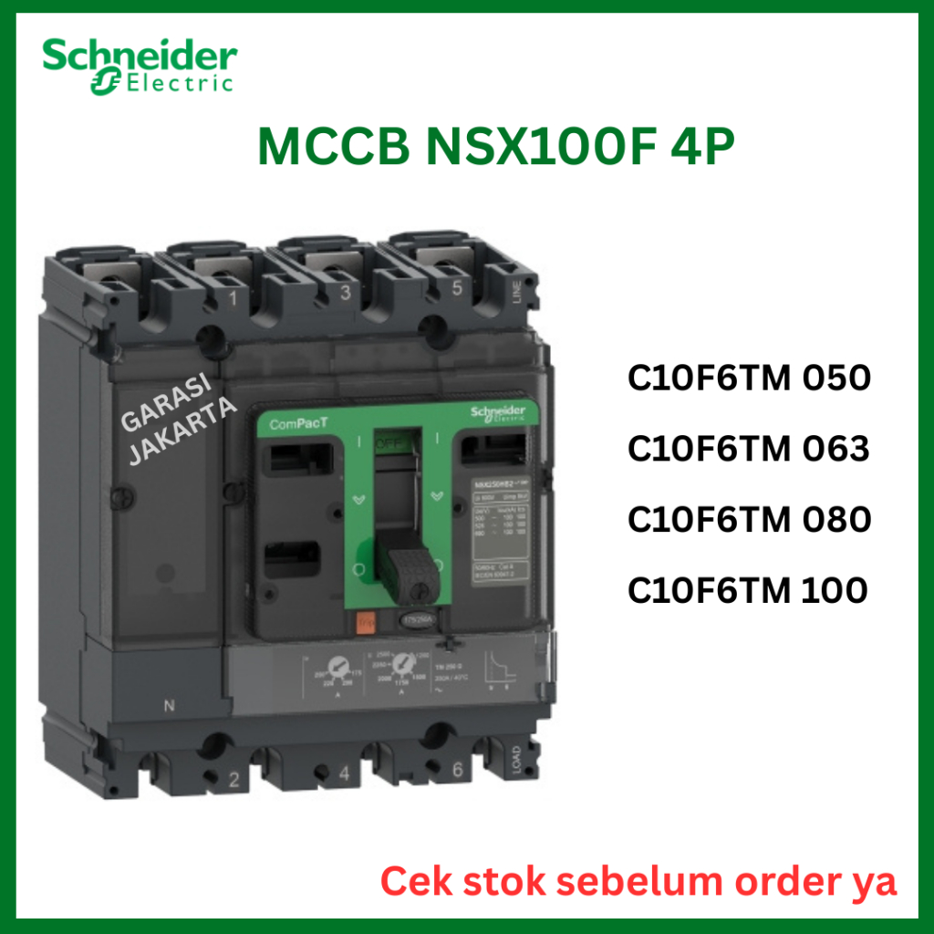 NSX100F mccb 50a 63a 80a 100a ampere schneider 4p 4 phase