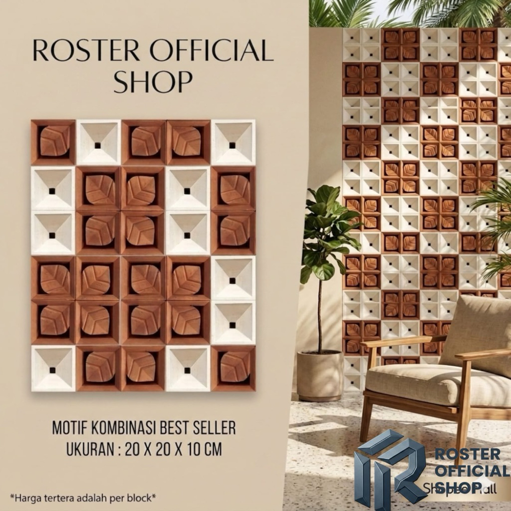 ROSTER BETON MINIMALIS Best Seller, loster beton minimalis, ventilasi udara, roster nako 20x20, rost