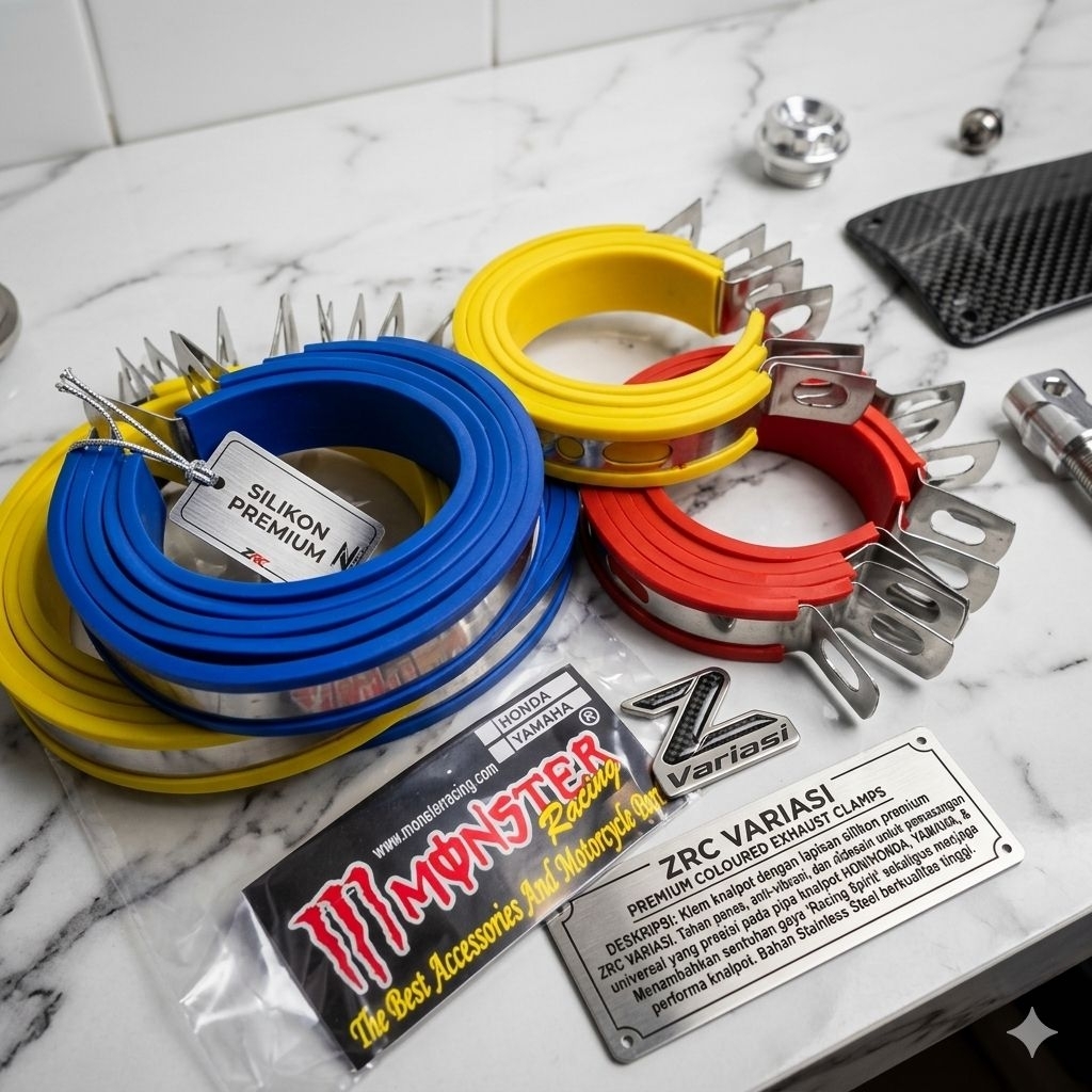 klem knalpot   racing ukuran 2'5 inci/3inci/ 3'5 inci/4inci