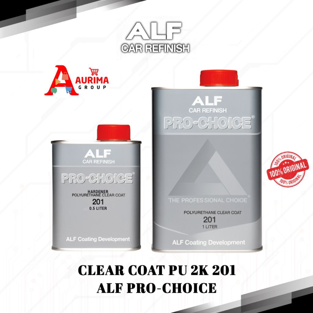 CLEAR PU 2K PRO-CHOICE 201 GLOSS 1LITER SET ALFAGLOS - CAT MOBIL CAT PERNIS CAT FINISHING KUALITAS P